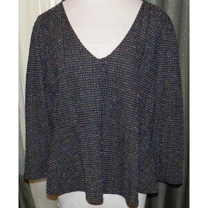 Torrid size 5X stretch blend knit top black / metallic silver plus size women's